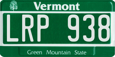 VT license plate LRP938