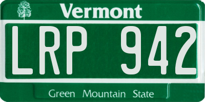 VT license plate LRP942