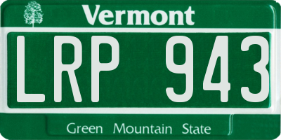 VT license plate LRP943