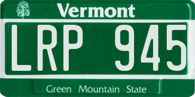 VT license plate LRP945