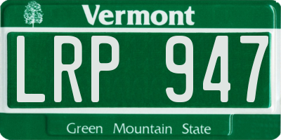 VT license plate LRP947