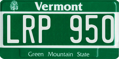 VT license plate LRP950