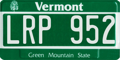 VT license plate LRP952