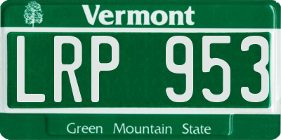 VT license plate LRP953