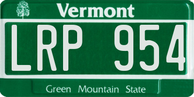 VT license plate LRP954
