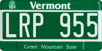 VT license plate LRP955