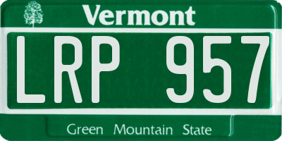 VT license plate LRP957