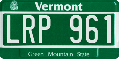 VT license plate LRP961