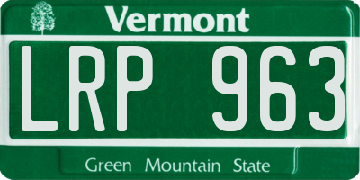 VT license plate LRP963