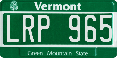 VT license plate LRP965