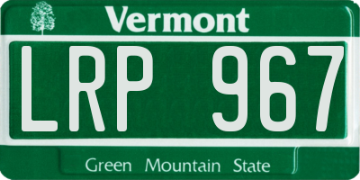VT license plate LRP967
