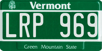 VT license plate LRP969