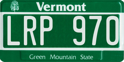 VT license plate LRP970