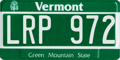 VT license plate LRP972