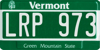 VT license plate LRP973