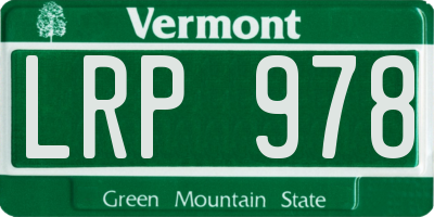 VT license plate LRP978