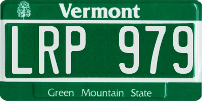 VT license plate LRP979