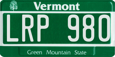 VT license plate LRP980