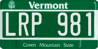VT license plate LRP981