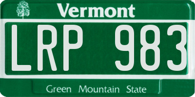 VT license plate LRP983