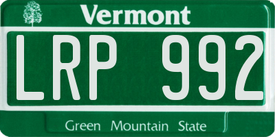 VT license plate LRP992