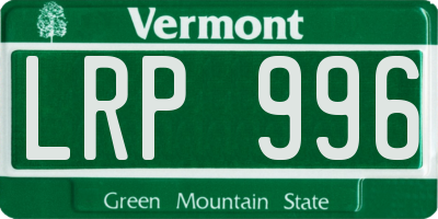 VT license plate LRP996