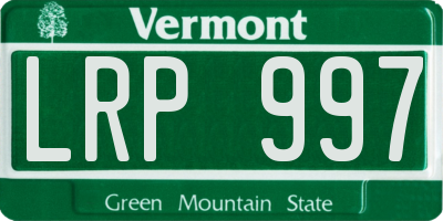 VT license plate LRP997