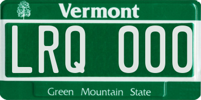 VT license plate LRQ000