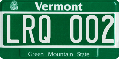 VT license plate LRQ002