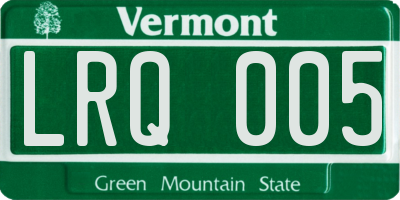 VT license plate LRQ005