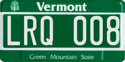 VT license plate LRQ008