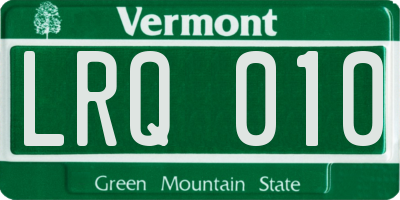 VT license plate LRQ010