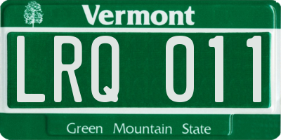 VT license plate LRQ011