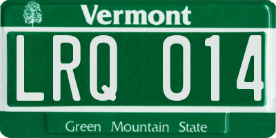 VT license plate LRQ014
