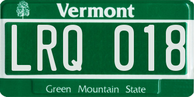 VT license plate LRQ018