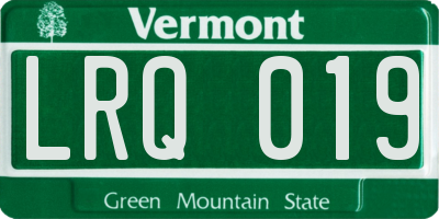 VT license plate LRQ019