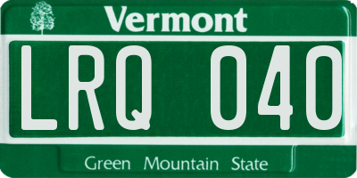 VT license plate LRQ040