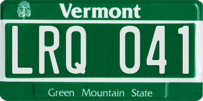 VT license plate LRQ041