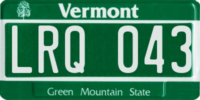VT license plate LRQ043