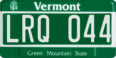 VT license plate LRQ044
