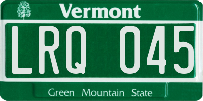 VT license plate LRQ045