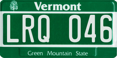 VT license plate LRQ046