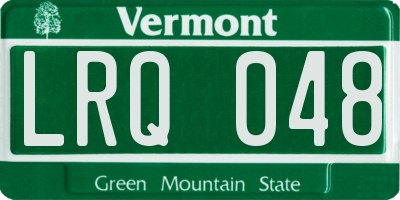 VT license plate LRQ048