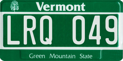 VT license plate LRQ049