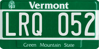 VT license plate LRQ052