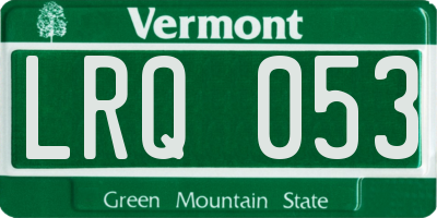VT license plate LRQ053