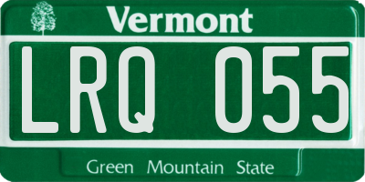 VT license plate LRQ055