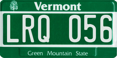VT license plate LRQ056