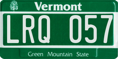 VT license plate LRQ057