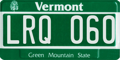 VT license plate LRQ060